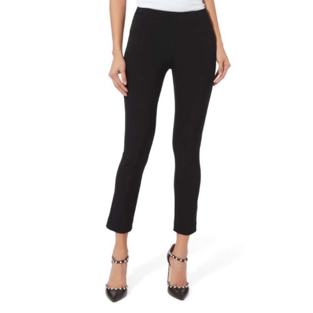 Veronica Beard Back Zip Black Scuba Ankle Pants Leggings Size 8